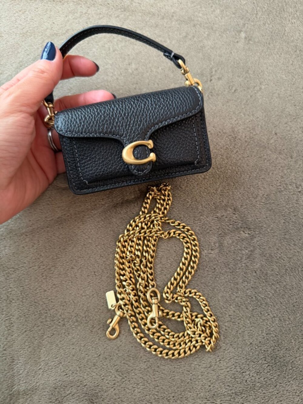 Coach Tabby 9 Bag Charm Black Mini Bag